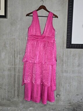 Lulu's Hot Pink Maxi Dress Size L